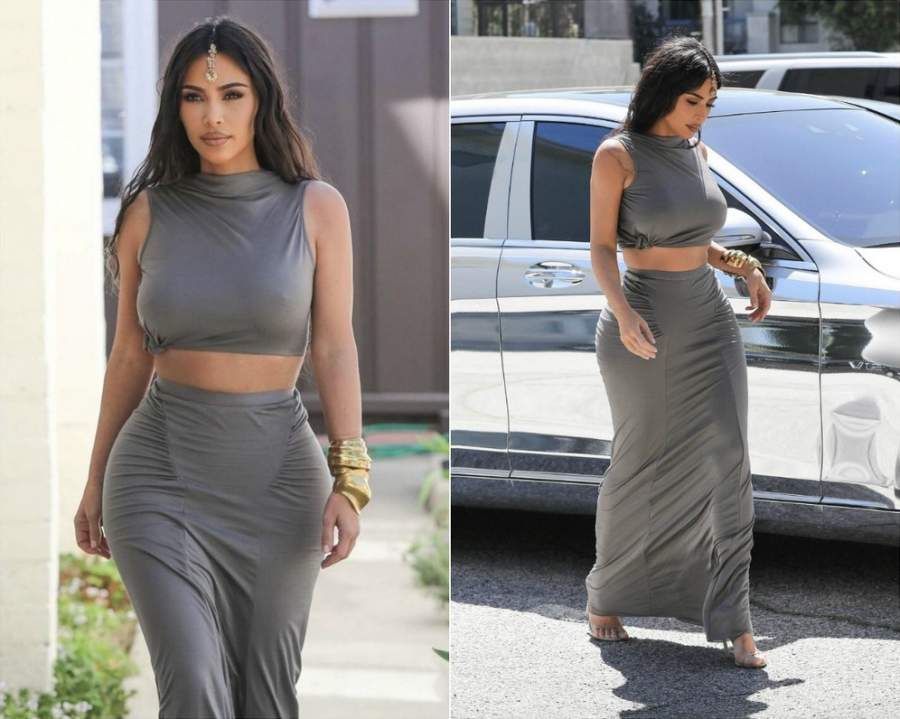 Ким Кардашьян, известная актриса и фотомодель в откровенном образе.