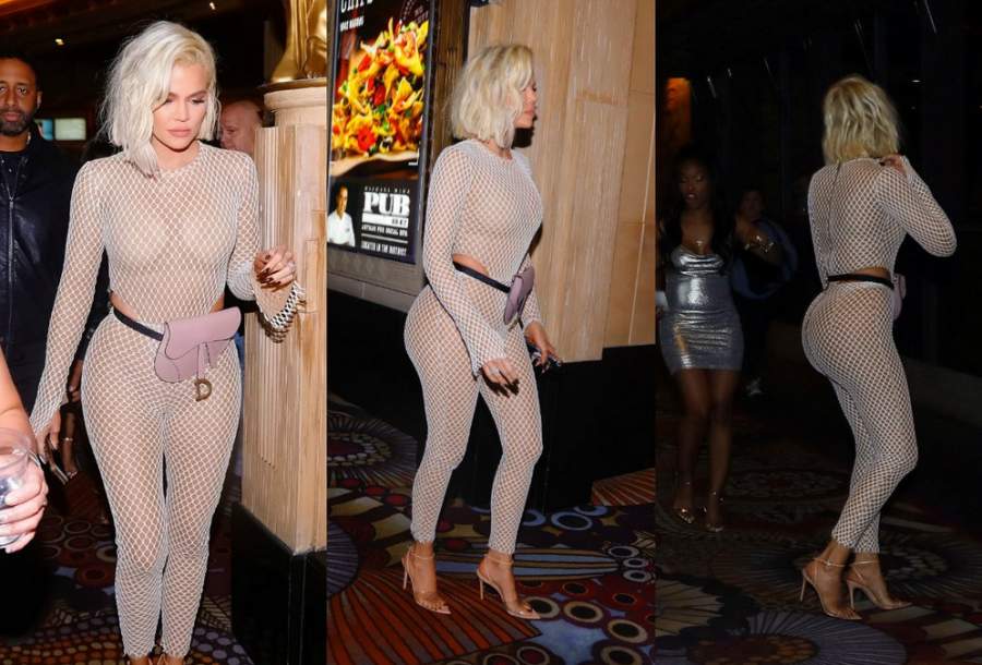 Телезвезда Khloe Kardashian в просвечивающем наряде