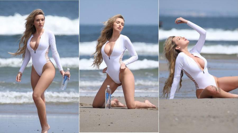 22-летняя модель Trista Mikail позирует в купальнике