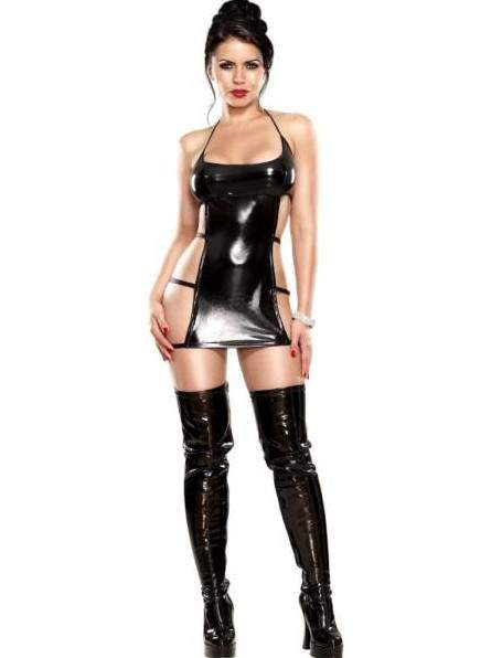 Эротический кожаный костюм для девушки